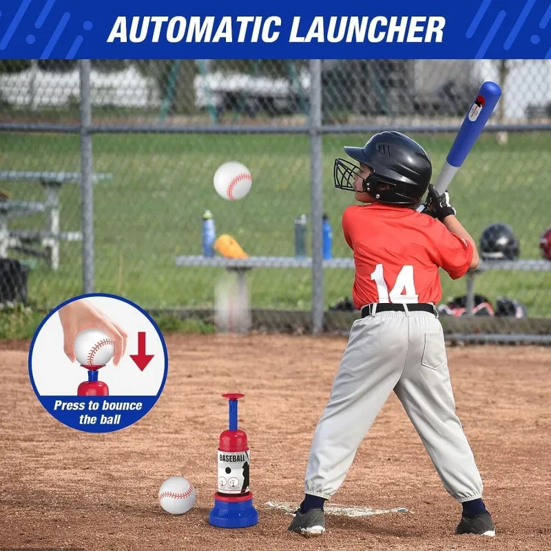 3-in-1 Kids Baseball Toy Set – Auto Serve, Adjustable Height Fun