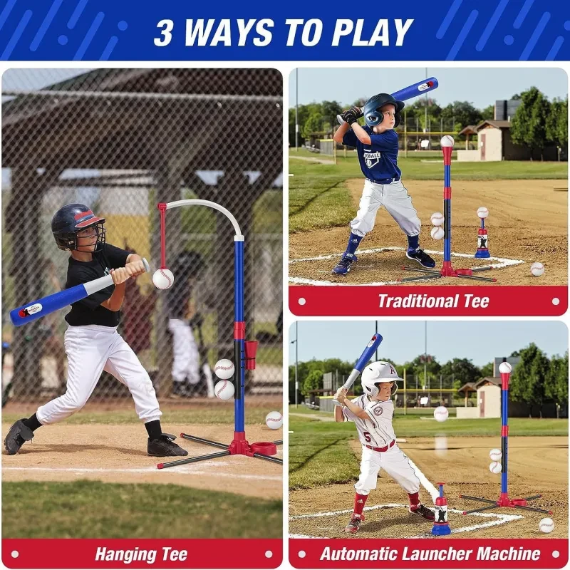 3-in-1 Kids Baseball Toy Set – Auto Serve, Adjustable Height Fun