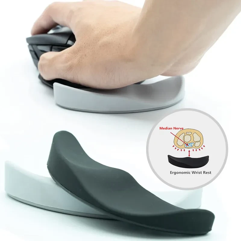 Ergonomic Silicone Mouse Wrist Rest Pad – Non-Slip Support for Office & Gaming
