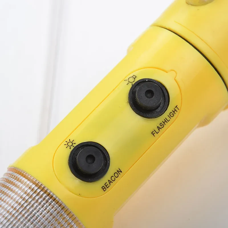 4-in-1 Car Emergency Tool – LED Torch, Hammer, Belt Cutter & Beacon