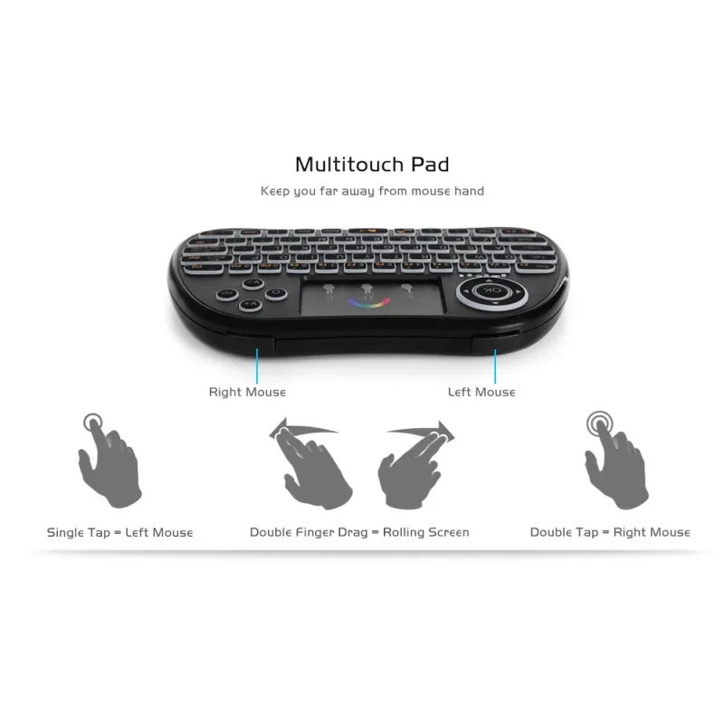 H9 Wireless Backlit Touch Keyboard – Mini Remote Control Keypad