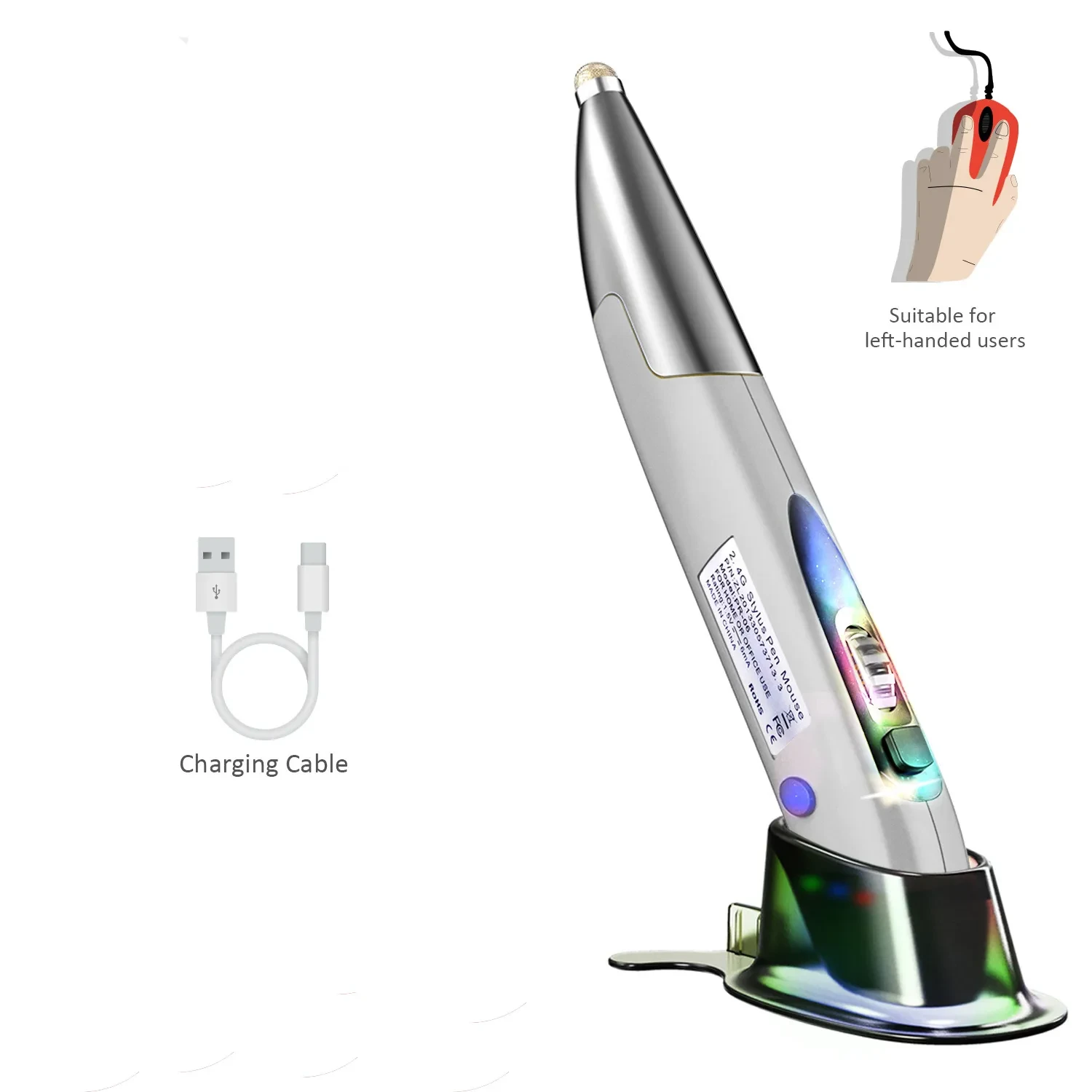 Wireless Vertical Pen Mouse – Ergonomic 2.4GHz USB Optical Mouse