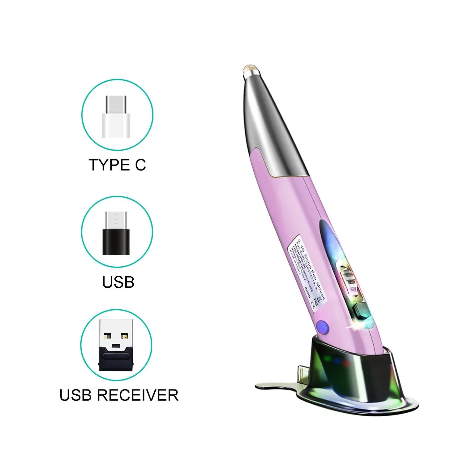 Wireless Vertical Pen Mouse – Ergonomic 2.4GHz USB Optical Mouse