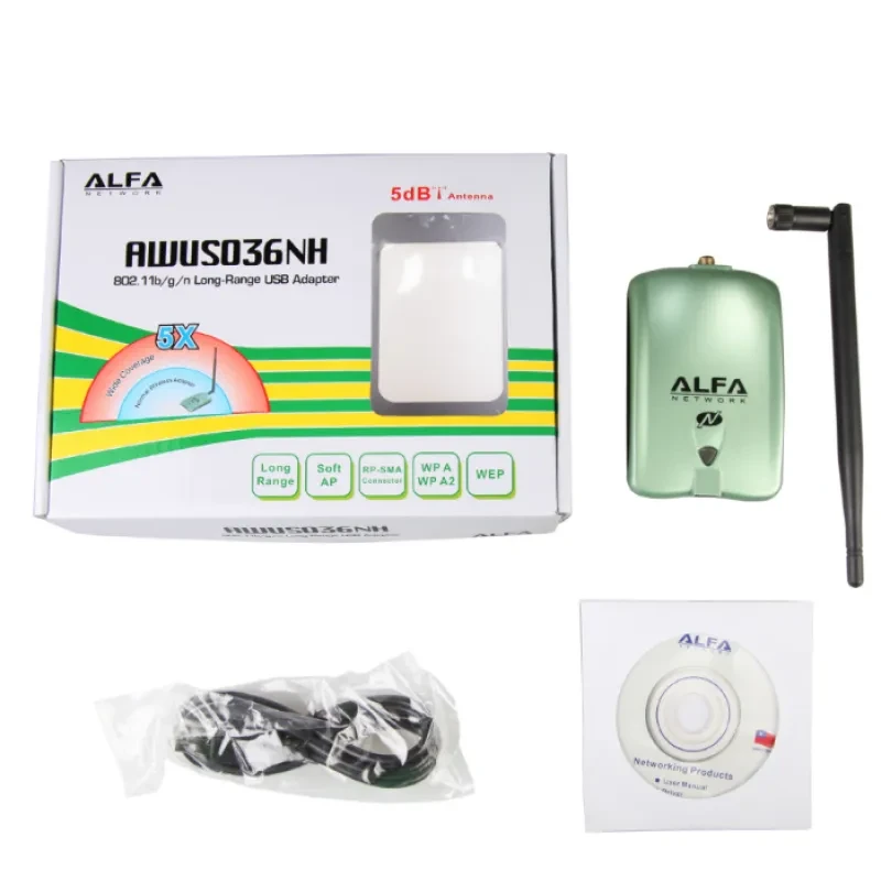 Alfa USB WiFi Network Adapter – 150Mbps Wireless with 5dBi Antenna