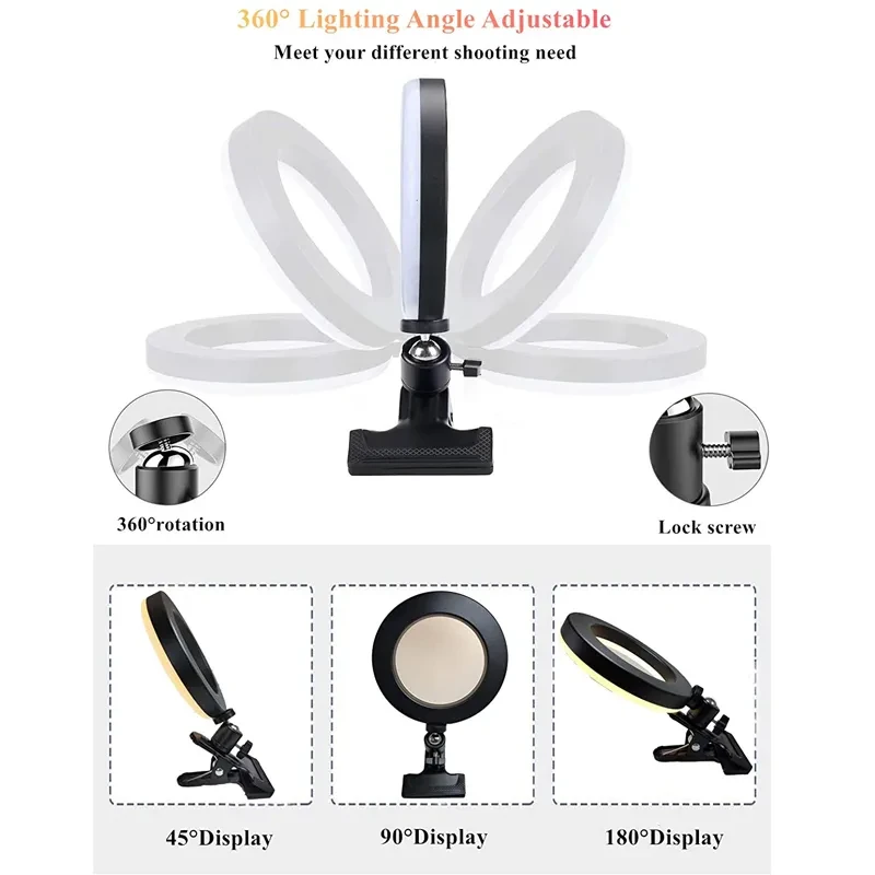 Clip-On LED Desktop Light for Video Calls, Streaming & Live Fill