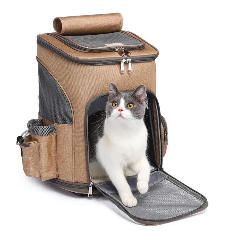 Portable Cat & Dog Backpack with Wheels