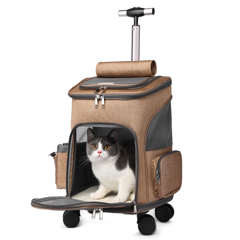 Portable Cat & Dog Backpack with Wheels