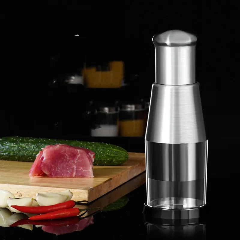 Manual Garlic & Onion Chopper – Stainless Steel Kitchen Squeezer