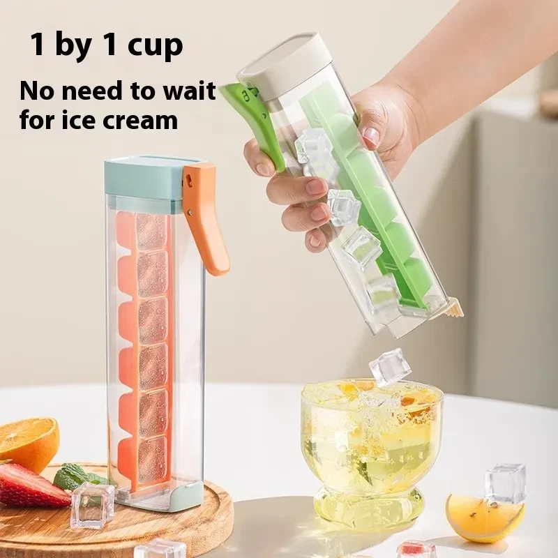 One-Touch Ice Cube Tray with Storage Box – Food Grade Ice Maker