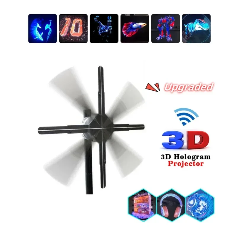 3D Holographic Advertising Fan – Naked Eye LED Display for Stores & Events