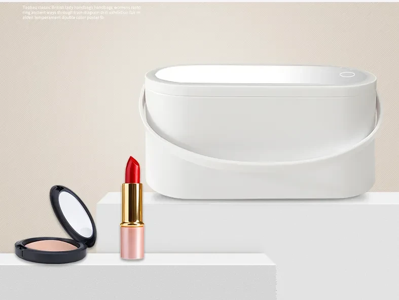 LED Makeup Mirror Storage Box β Portable Travel Organizer Case