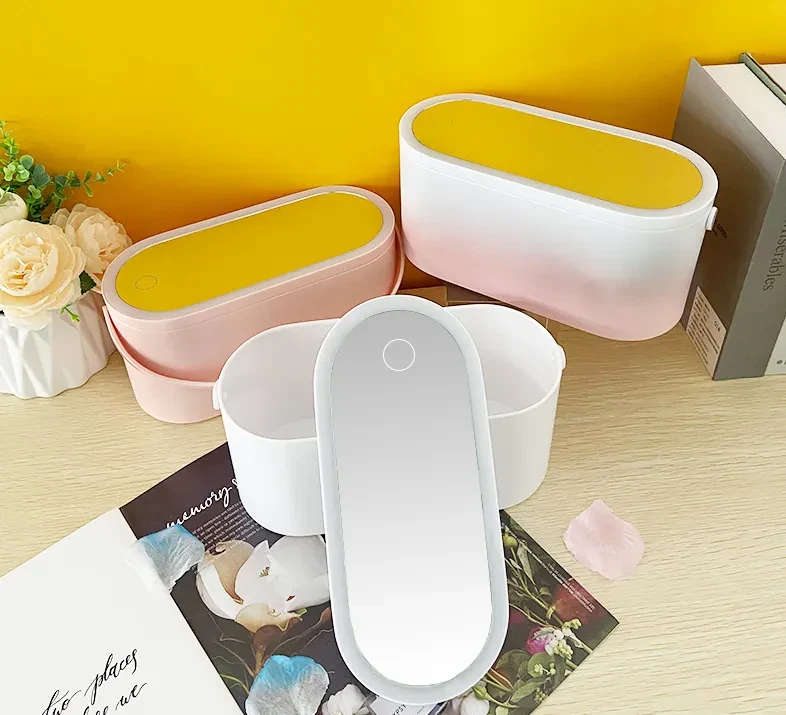 LED Makeup Mirror Storage Box β Portable Travel Organizer Case
