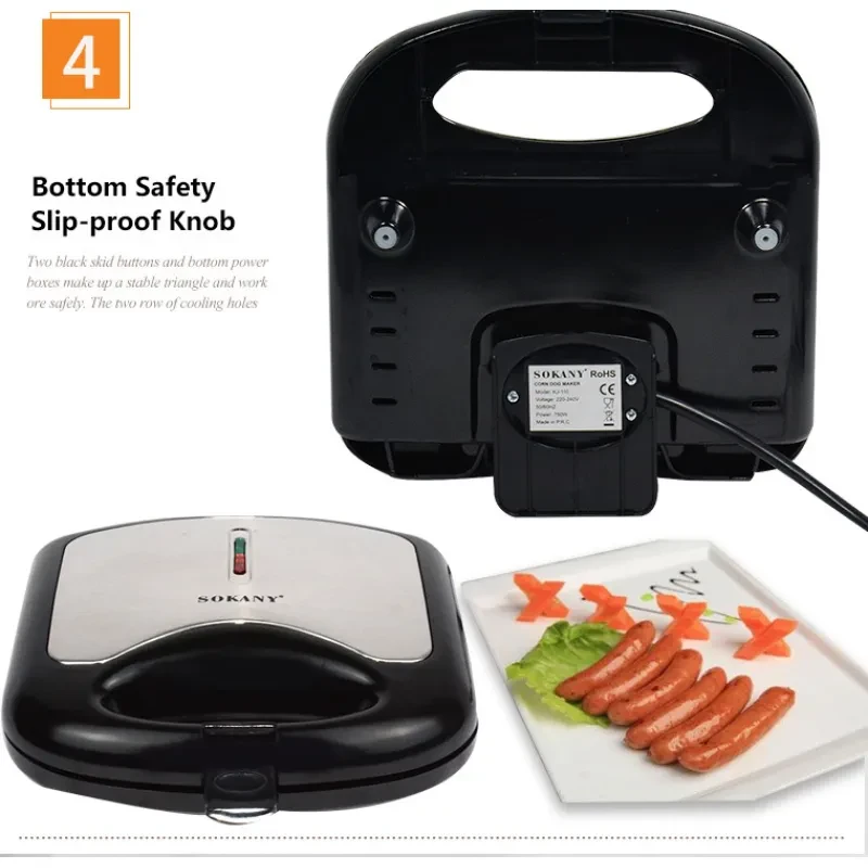 Electric Hot Dog Roaster – Non-Stick Sausage Frying Machine 750W