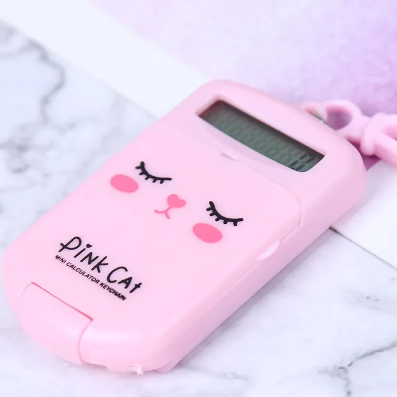 Cute Cookie-Shaped Mini Calculator – Portable Keychain Office Tool