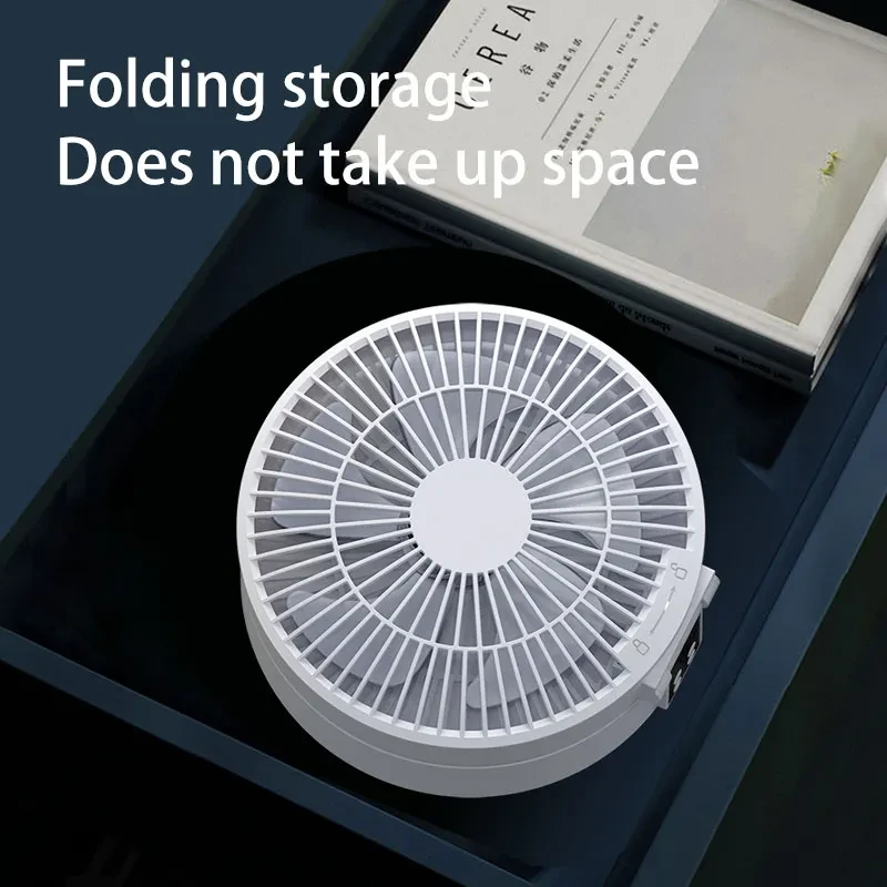 Rechargeable Folding Fan with Remote – USB Ceiling & Desk Fan