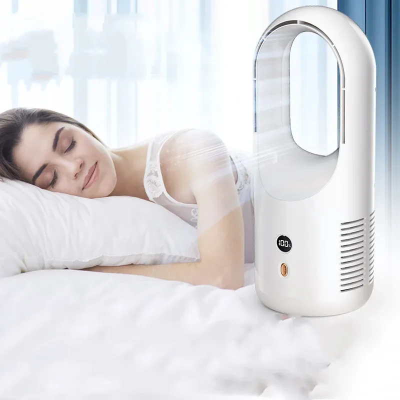 Portable Bladeless Fan with LED Display – Silent USB Air Cooler