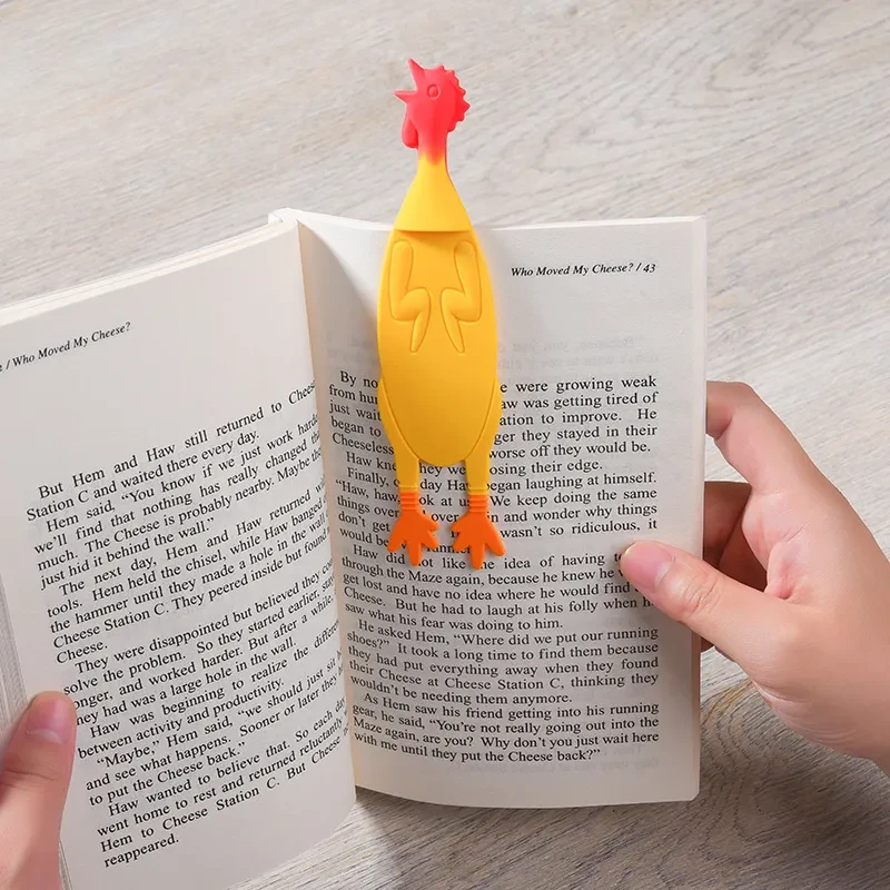 Funny Screaming Chicken Bookmark – Creative Silicone Page Holder