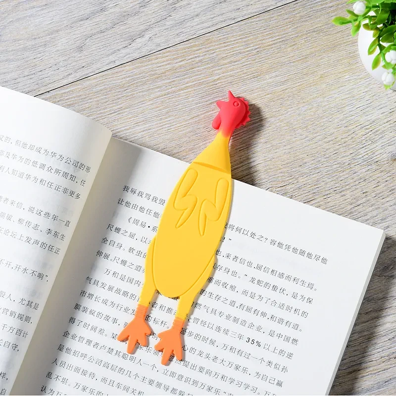 Funny Screaming Chicken Bookmark – Creative Silicone Page Holder