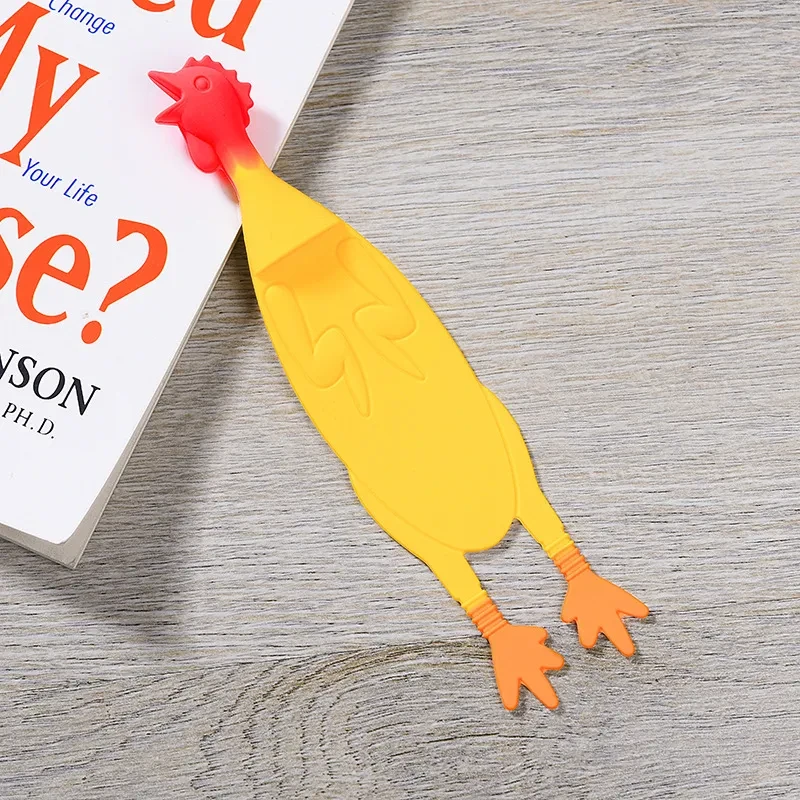 Funny Screaming Chicken Bookmark – Creative Silicone Page Holder