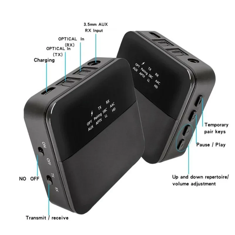 B20 Bluetooth 5.0 Adapter – 2-in-1 Transmitter & Receiver, aptX HD