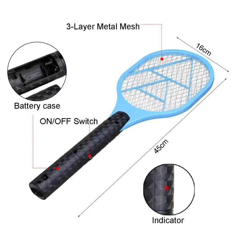 Electric Mosquito Swatter – Battery Powered Insect Killer Racket