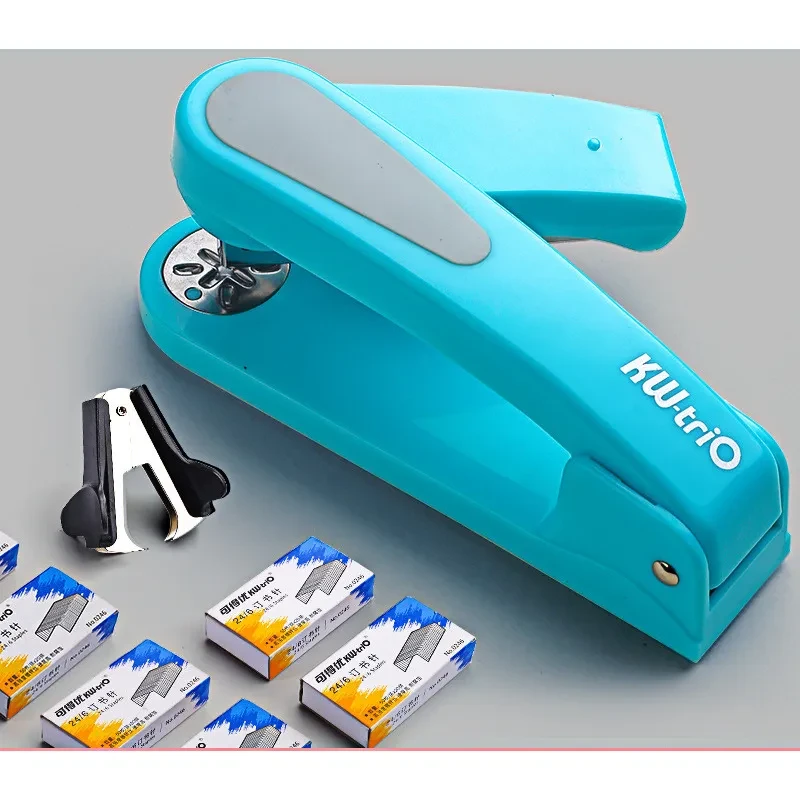 360° Rotatable Stapler for Students with Staple Remover