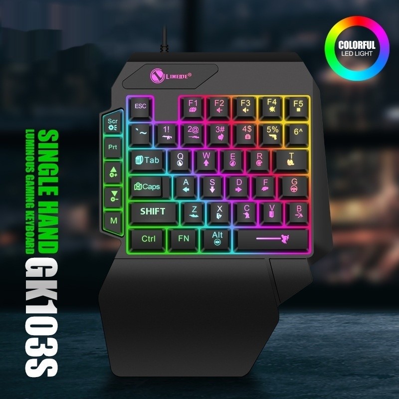 RGB One-Handed Gaming Keyboard – Mechanical with Mouse Converter