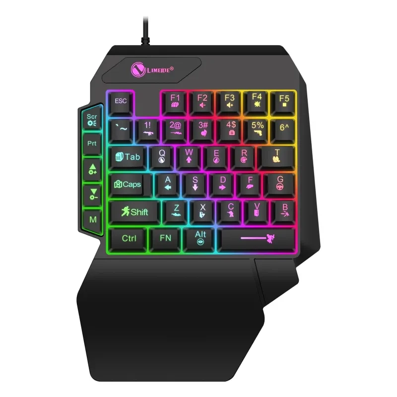 RGB One-Handed Gaming Keyboard – Mechanical with Mouse Converter