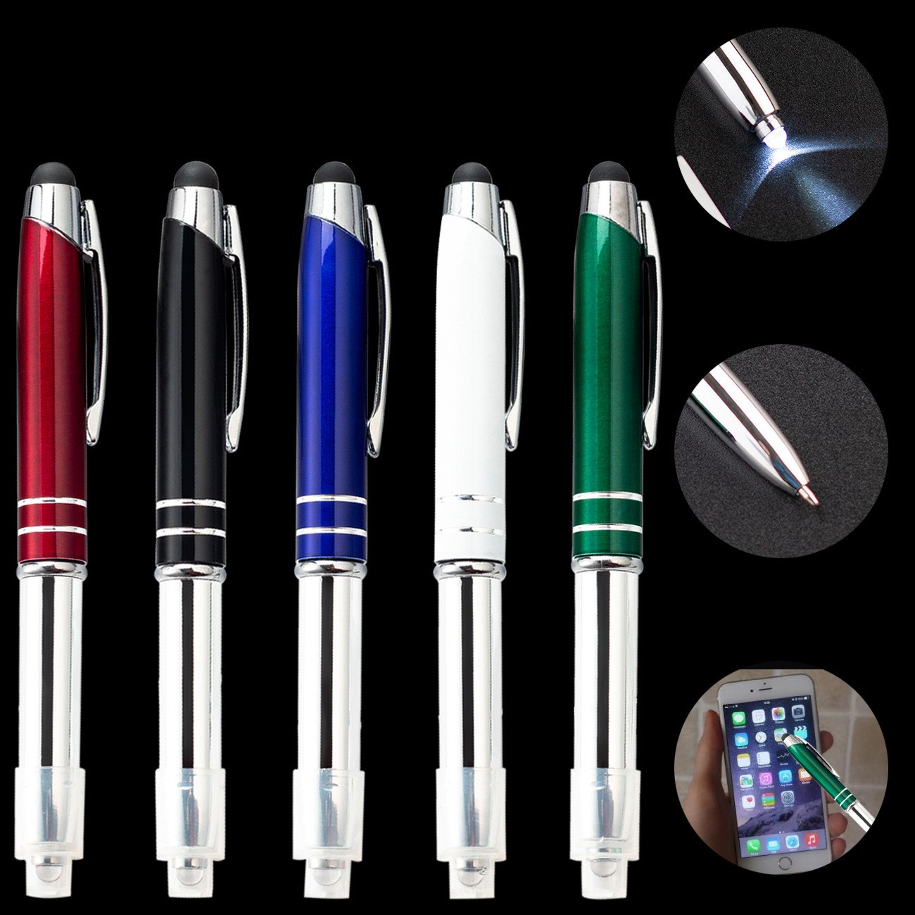 3-in-1 Stylus LED Ballpoint Pen – Touchscreen, Light & Write Tool