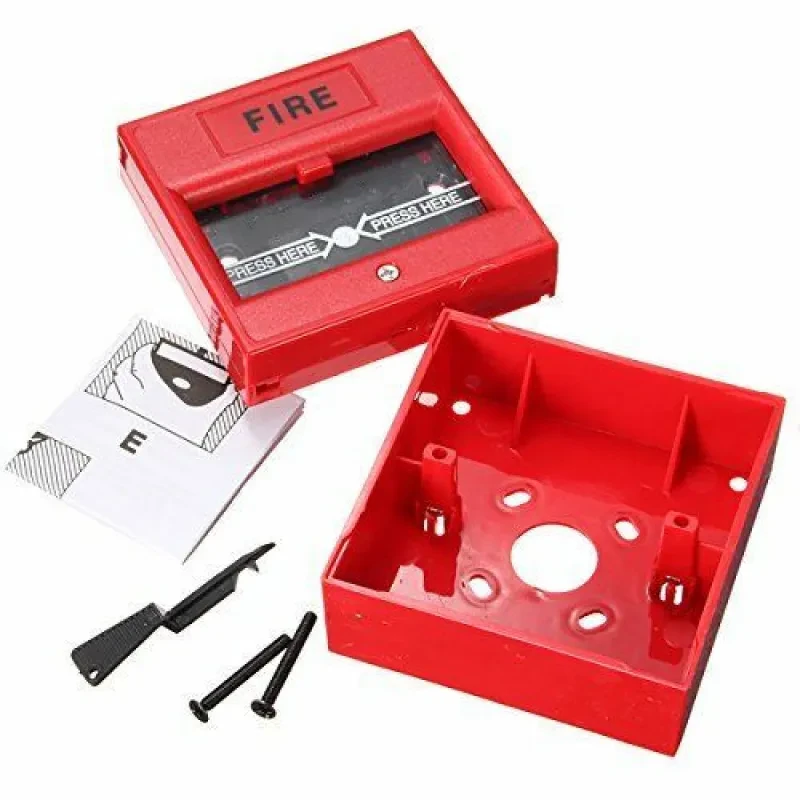 Wired Emergency Break Glass Fire Alarm Button – 24V Safety Trigger