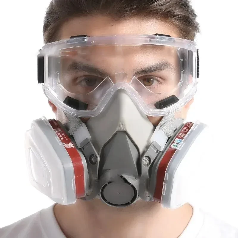 Reusable Gas Mask – Half Face Respirator with Filters & Anti-Fog Goggles