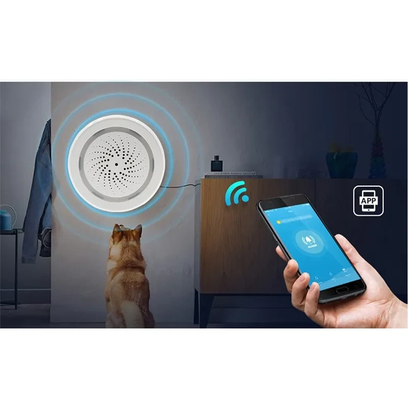 WiFi Smart Wireless Alarm Siren – Sound & Light Home Security System