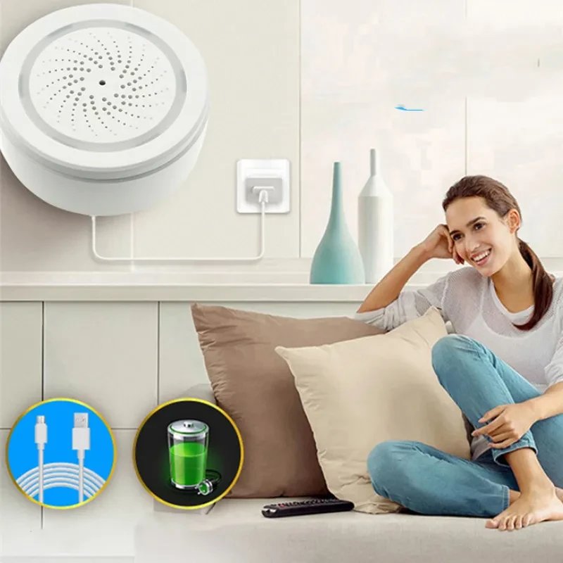 WiFi Smart Wireless Alarm Siren – Sound & Light Home Security System