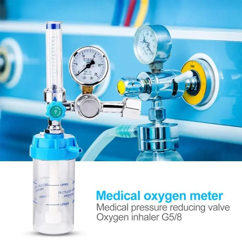 Oxygen Pressure Regulator – Zinc Alloy Valve with Gauge & Inhaler