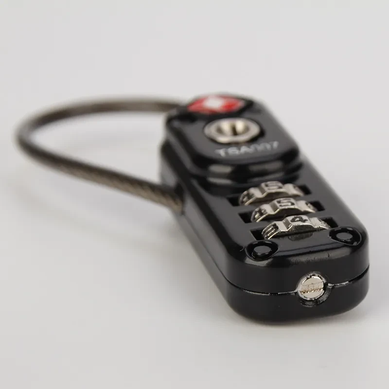 TSA Customs Code Padlock – Zinc Alloy Cable Lock for Luggage & Travel