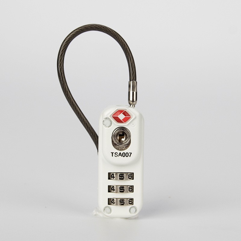 TSA Customs Code Padlock – Zinc Alloy Cable Lock for Luggage & Travel