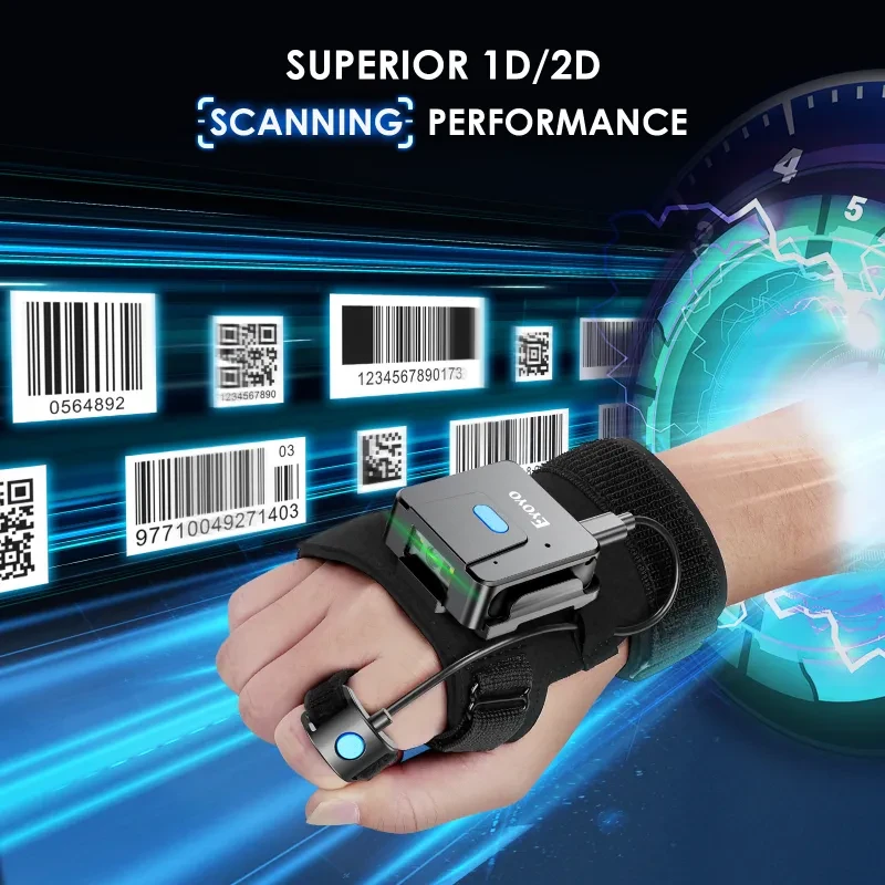 Portable 2D Bluetooth Barcode Scanner Gloves