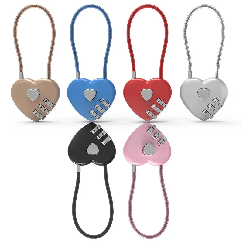 Peach Heart Wire Rope Lock