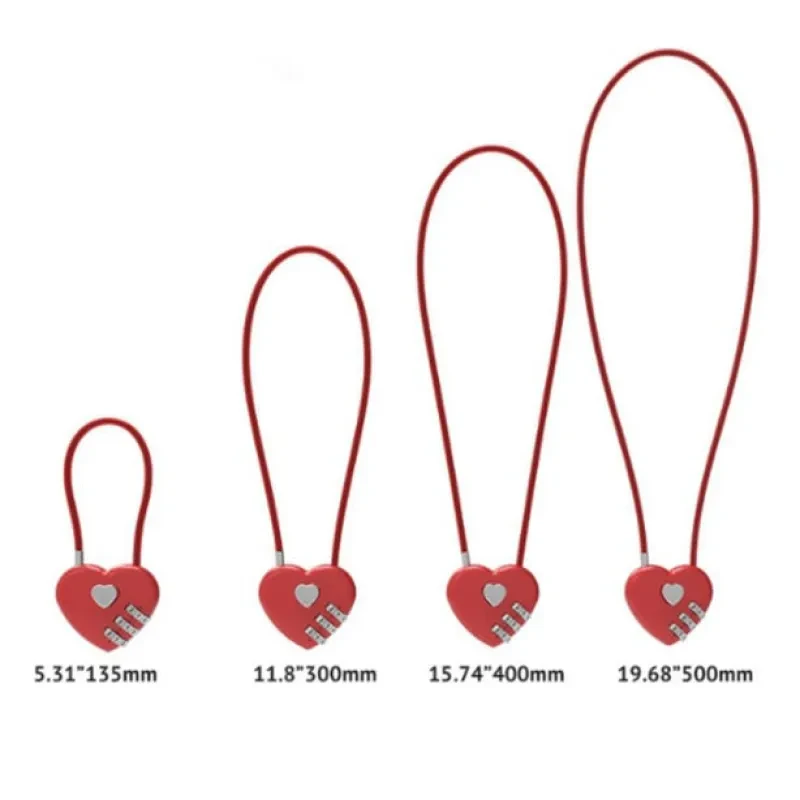 Peach Heart Wire Rope Lock