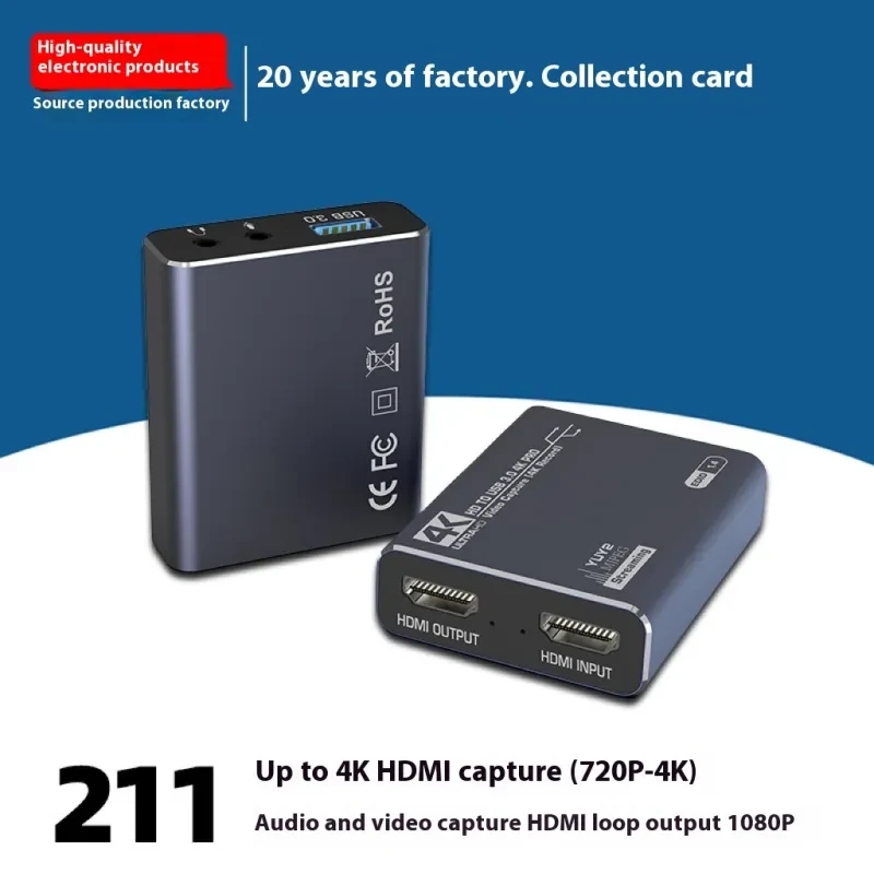 4K HDMI Video Capture Card – USB 3.0, 1080P 60FPS Game Recorder