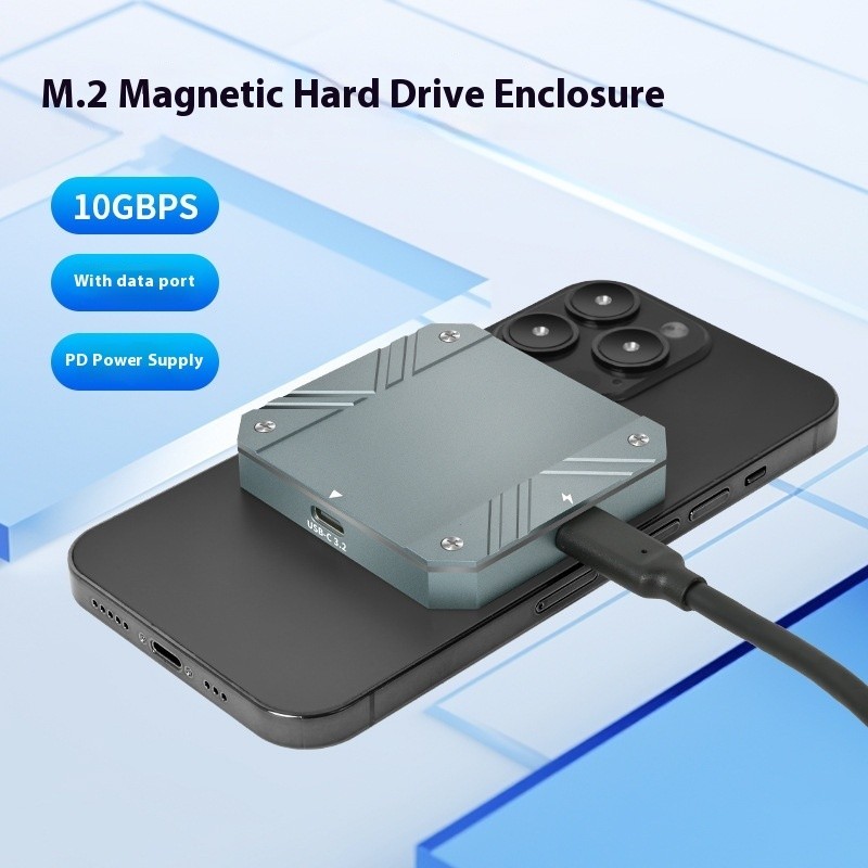 Magnetic M.2 SSD Case with RGB Lights – Ultra-Fast 10Gbps USB 3.2