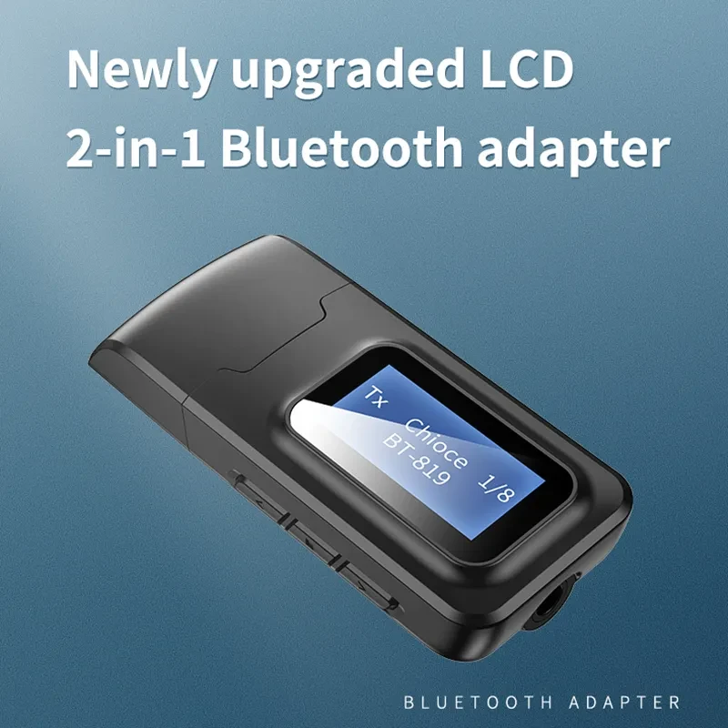 Bluetooth 5.0 Audio Transmitter & Receiver with Screen Display