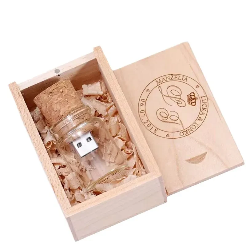 Wooden Wish Drift Bottle USB