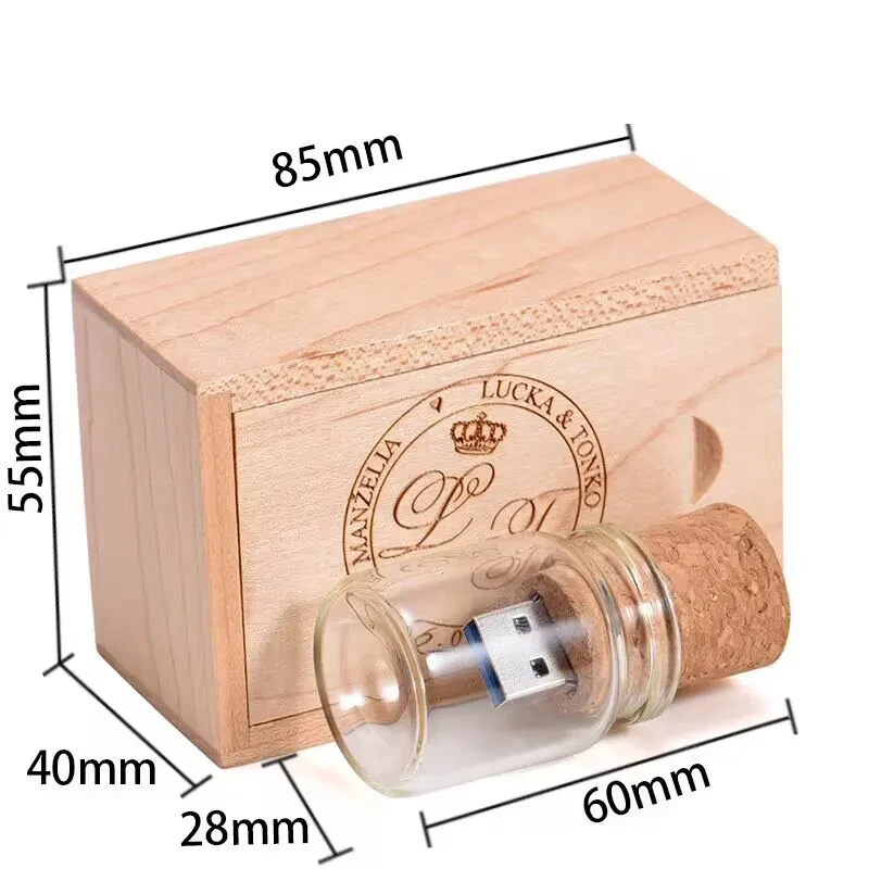 Wooden Wish Drift Bottle USB