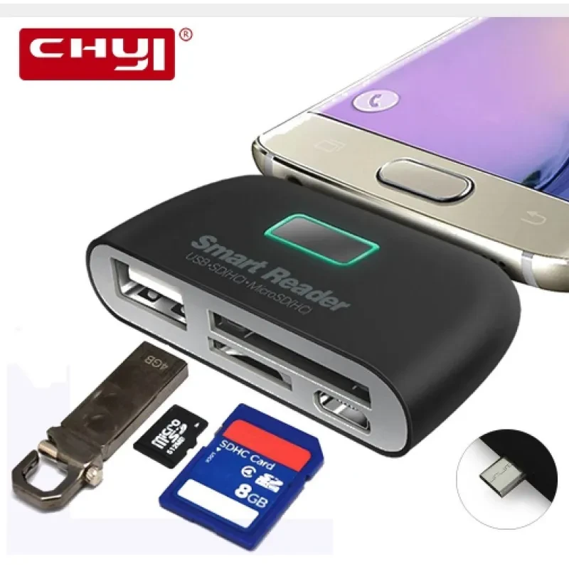 Smart 4-in-1 OTG Type-C Card Reader