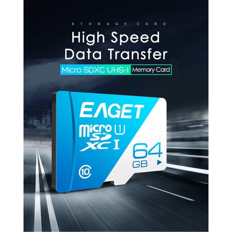 EAGET Micro SD Card 128GB/64GB – High-Speed TF Card Class 10