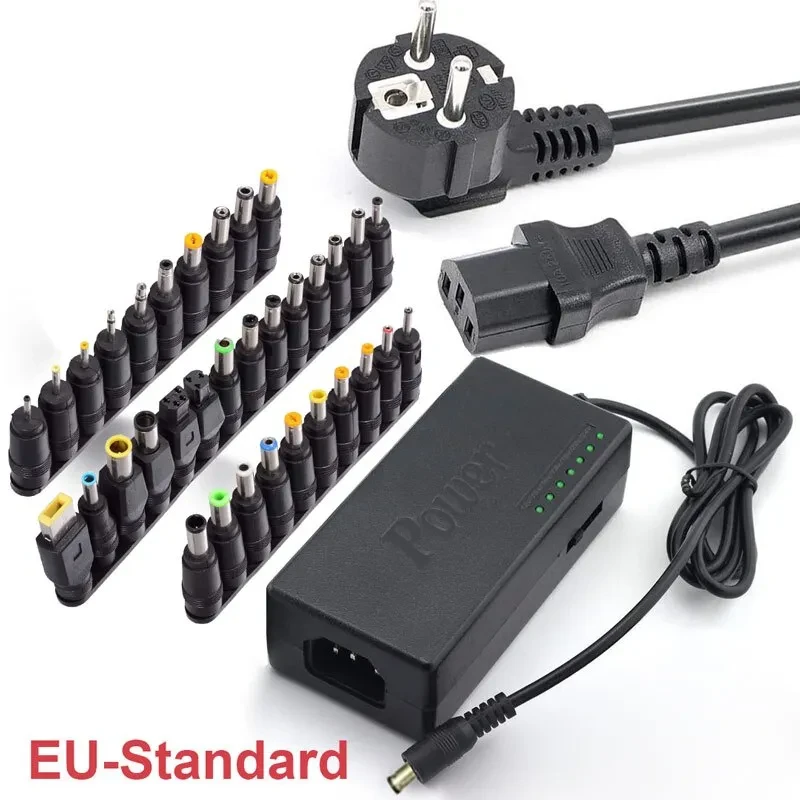 96W Universal Laptop Charger – 12V–24V Adapter with 34 Tips