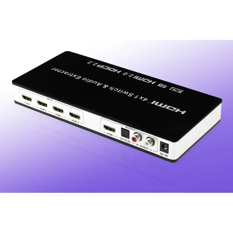 4-in-1 HDMI Switch with Audio Out – 4K HD Video & Remote Control