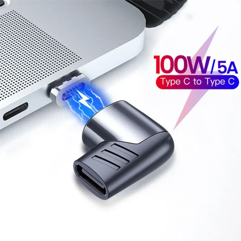 100W Magnetic USB-C Adapter – Right Angle PD 5A Fast Charging