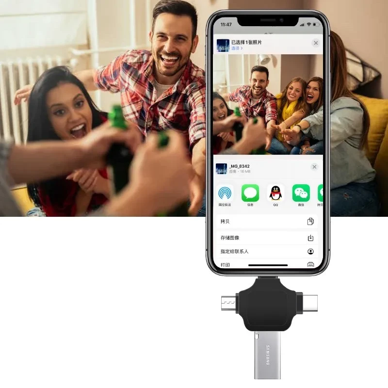 3-in-1 OTG Adapter – USB Converter for Android, Type-C & Apple Devices